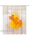 Classic Carton Rubber Duck Kids Waterproof Washable Fabric Shower Curtain with hooks72inchX72inch