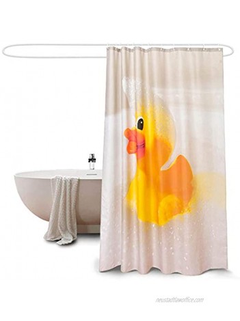 Classic Carton Rubber Duck Kids Waterproof Washable Fabric Shower Curtain with hooks72inchX72inch