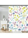 Cute Kids Shower Curtain for Bathroom Funny Watercolor Colorful Mushroom Polyester Waterproof Fabric Shower Curtain Cartoon Restroom Decor Accessories with Hooks 72X72in Purple and Green and Blue