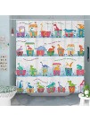 DESIHOM Cute Dinosaur Shower Curtain Educational Kids Shower Curtain ABC Alphabet Shower Curtain Cartoon Animal Polyester 72x72 Inch