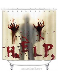 Halloween Shower Curtain Bloody Hands Shower Curtain for Kids Bathroom Waterproof Fabric Shower Curtain with Hooks 72 x 72 Inch A9