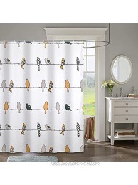 HAOCOO Rowley Birds Shower Curtain Colorful Birds Fabric Curtains Bathroom Waterproof Decor Heavy Cute Print Design Vintage Kids Accessories Set 72"×78"
