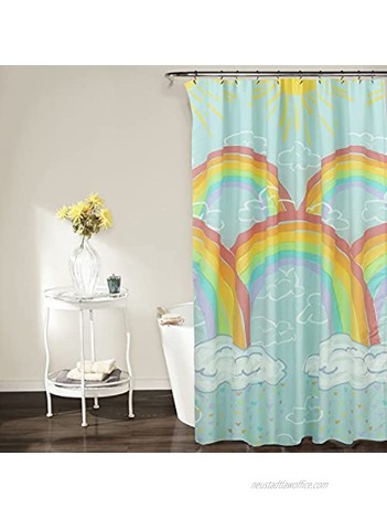 Kidz Mix Rainbow Cloud Shower Curtain for Kids’ Bathroom