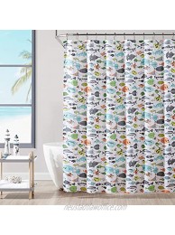 KOMFIER Boys Fabric Shower Curtain 84 inch Extra Long Colorful Tropical Ocean Fish for Kids' Bathroom Rust-Resistant Metal Grommets Waterproof 72x84inch Orange Mix