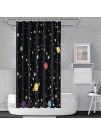 Space Shower Curtain Black Background with Solar System Planets Stars and Milky Way 71x71 Inches 180x180cm with Hooks Waterproof Space Shower Curtains for Kids Bathroom