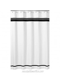 Sweet Jojo Designs White and Black Hotel Kids Bathroom Fabric Bath Shower Curtain