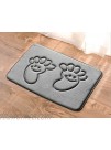 Happy Feet Memory Foam Hand Tufted Kids Bathroom Rug Mat 16 x 24 Non Slip Extra Soft and Absorbent Grey