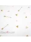 American Baby Company 2 Pack Printed 100% Natural Cotton Jersey Knit Fitted Contoured Changing Table Pad Cover Sparkle Gold Pink Feathers Arrows Soft Breathable Girls