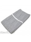 American Baby Company 2 Pack Printed 100% Natural Cotton Jersey Knit Fitted Contoured Changing Table Pad Cover Navy Grey Stripes Sports Soft Breathable Boys