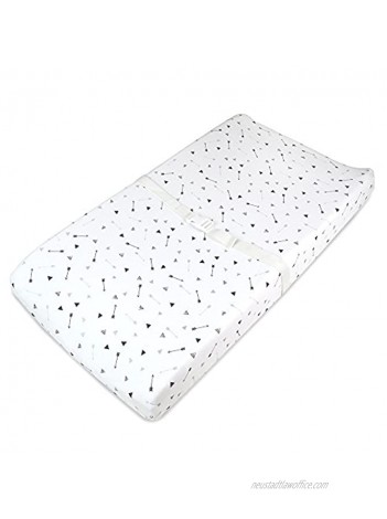 American Baby Company Printed 100% Natural Cotton Jersey Knit Fitted Contoured Changing Table Pad Cover Silver Black Arrow Soft Breathable for Boys and Girls