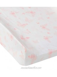 Andi Mae Changing Pad Cover Watercolor Pink Butterflies -100% Jersey Cotton Fits Standard Changing Pads