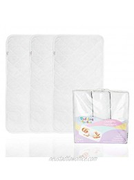 Bamboo Rayon Extra Absorbent Waterproof Quilted 5 Layers Changing Pad Liners 3-Pack Larger Size 15” x 29” Hypoallergenic and Soft