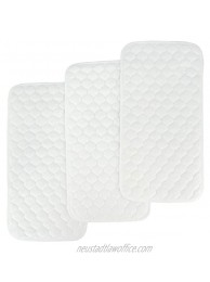 BlueSnail Bamboo Quilted Thicker Waterproof Changing Pad Liners 3 Count Snow White