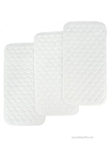 BlueSnail Bamboo Quilted Thicker Waterproof Changing Pad Liners 3 Count Snow White
