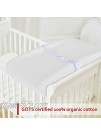 Changing Pad Cover White for Boys Girls 100% Organic Cotton 2 Pack Unisex Changing Table Pad Cover Cradle Sheet Soft and Breathable 16" x 32" for Standard Baby Changing Pads White