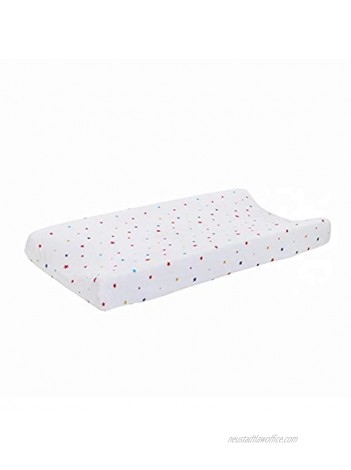 ED Ellen DeGeneres Doodle Dog Changing Pad Cover Multi Star Print Ivory Royal Red Yellow
