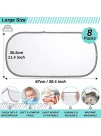 Kanzueri 8 Pack Waterproof Changing Pad Liners ,27" x 13" Larger Baby Changing Table Liners ,Portable Soft Baby Changing Mat for Boys Girls White