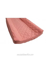 Solid Cotton Quilted Changing Pad Cover Fits Standard Contoured Changing Pads Coral