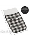 Sweet Jojo Designs Black and White Rustic Farmhouse Woodland Flannel Unisex Boy or Girl Baby Changing Pad Cover for Buffalo Plaid Check Collection Country Lumberjack