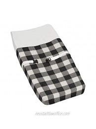 Sweet Jojo Designs Black and White Rustic Farmhouse Woodland Flannel Unisex Boy or Girl Baby Changing Pad Cover for Buffalo Plaid Check Collection Country Lumberjack