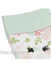 Sweet Jojo Designs Blush Pink Mint and White Watercolor Rose Changing Pad Cover for Butterfly Floral Collection