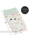 Sweet Jojo Designs Blush Pink Mint and White Watercolor Rose Changing Pad Cover for Butterfly Floral Collection