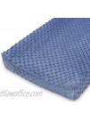 The Peanutshell Plush Minky Changing Pad Covers for Baby Boys or Girls | 2 Pack Set | Blue & Grey