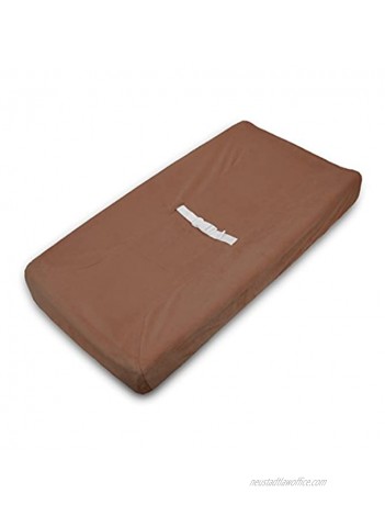 TL Care Heavenly Soft Chenille Fitted Contoured Changing Pad Cover Chocolate for Boys and Girls