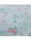 AZORE LINEN Kid’s Bed Sheet Set Brushed Super Soft Easy Care Microfiber Aqua Pink Purple Turquoise Under The Sea Castle Life Theme Aqua Mermaid Queen