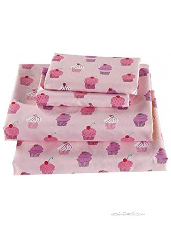 Fancy Collection Sheet Set Cupcakes Light Pink Purple White New Twin