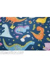 NATURETY Kids Bedding Fitted Sheet with Deep Pocket,Thicken Printed Fabric Bed Sheets for Teens Navy BlueDinosaur Twin