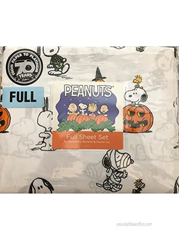 Peanuts Snoopy Halloween Sheet Set Full Size Set Easy Care Polyester