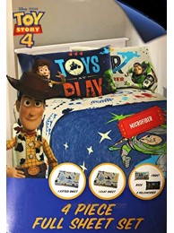 Toys Story 4 Full Sheet Set with 4 Piece Flat Fitted and 2 Pillowcases