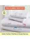 Wildkin Kids 100% Organic Cotton Flannel Full Sheet Set for Boys & Girls Bedding Set Includes Top Sheet Fitted Sheet & Pillow Case Flannel Bed Sheets for Cozy Cuddles BPA-free Unicorn