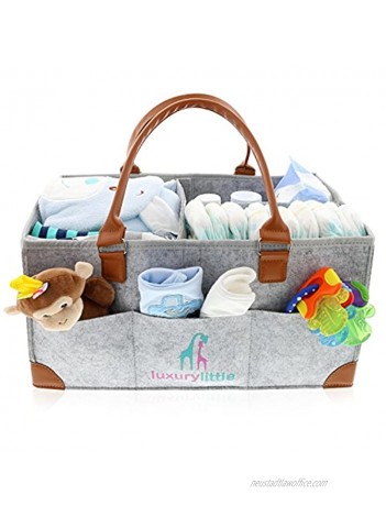 Baby Diaper Caddy Organizer Extra Large Storage Nursery Bin for Diapers Wipes & Toys | Portable Diaper Tote Bag for Changing Table | Boy Girl Baby Shower Gift Basket | Newborn Registry Must Haves