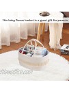 Baby Rope Diaper Caddy Organizer Nursery Storage Bin Canvas Portable Diaper Storage Basket with Removable Inserts for Changing Table &Car Newborn Baby Shower Basket