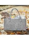 Babynma Felt Diaper Caddy Extra Large Storage for Baby and Toddler Items Portable Organizer Easily Holds Diapers Wipes Clothing Burp Cloths Toys Bottles Useful for Nursery Bedroom Living Room Car Baby Shower and Registry Gift Grey