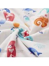 Brandream Baby Girl Diaper Stacker Pink Mermaid Crib Nursery Hanging Diaper Stacker with Cute Ocean Animal 100% Cotton
