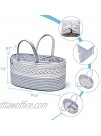 Clearworld Baby Diaper Caddy Organizer 100% Cotton Rope Nursery Storage Bin for Changing Table and Car,Portable Diaper Caddy Basket for Boys and Girls Grey