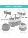 Cotton Rope Baby Diaper Caddy Organizer Nursery Storage Bin Diaper Stacker Caddy Basket For Newborn Girl & Boy Portable Changing Table Car Organizer with Divider for Wipes & DiapersGrey&White Star