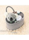 CottonPops 14.2" x 9" x 7" Baby Diaper Caddy Organizer Basket Nursery Storage Car Organizer Baby Shower Basket Grey