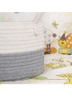 Large Baby Diaper Caddy Organizer 100% Woven Cotton Canvas Rope Stylish Nursery Storage Bin with Removable Insert for Changing Table & Car Baby Shower Essentials Newborn Registry Gray 16.5"X11"