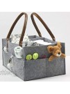 Portable Baby Diaper Caddy Organizer for Changing Table or Car Neutral Baby Shower Basket Nursery Storage Organizer Baby Caddy for Nappy Heather Gray Large