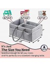 Putska Baby Diaper Caddy Organizer: Portable Holder Bag for Changing Table and Car Nursery Essentials Storage bins gifts with 2 Pacifier Clips 2 Bibs
