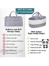 SIGNREEN Cotton Rope Baby Diaper Caddy Organizer Nursery Diaper Tote Bag with Dividers for Diapers & Wipes with Sturdy Handles | Baby Shower Gift Basket | Portable Car Travel Organizer Grey