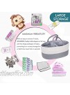 SIGNREEN Cotton Rope Baby Diaper Caddy Organizer Nursery Diaper Tote Bag with Dividers for Diapers & Wipes with Sturdy Handles | Baby Shower Gift Basket | Portable Car Travel Organizer Grey