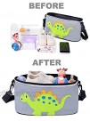 Universal Stroller Organizer Caddy with Cup Holders Stroller Travel Bag with Shoulder Strap Stroller Accessories Pockets for Carrying Diaper Wipes Toys Phone Snacks Fit All Kinds Stroller