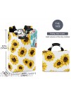 FICOO Large Laundry Hamper Sunflower Flower Laundry Basket with Handle Oxford Collapsible Organizer Basket for Nursery Bedroom