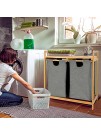 Jolitac Bamboo Laundry Hamper and Shelf Dual Compartments Laundry Basket with Removable Sliding Bags Large Capacity Laundry Sorter Organizer Bathroom Clothes Storage Hampers