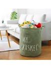 NEATNESSOME Waterproof Laundry Basket 15.7x19.7" with Handles Fodable Colorful & Large Collapsible Linen Basket for Cute Home Decor Toy Organizor & Baby Nursery Storage Green